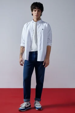 * Jeans Regular Lavado Medio Oscuro Turquesa New