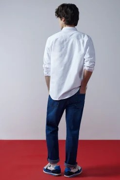 * Jeans Regular Lavado Medio Oscuro Turquesa New