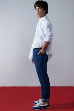 * Jeans Regular Lavado Medio Oscuro Turquesa New