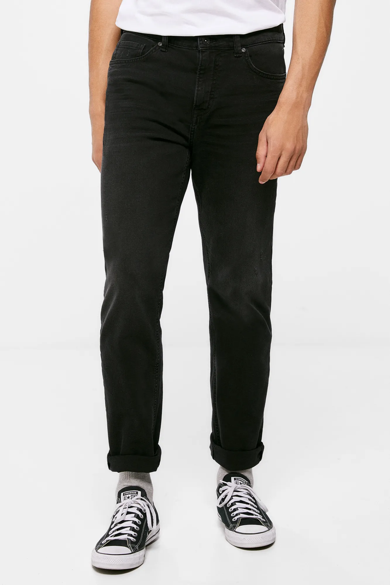 * Jeans Regular Negro Lavado Gris Oscuro New