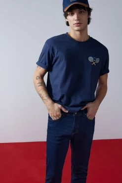 * Jeans Skinny Lavado Desencolado Navy Online