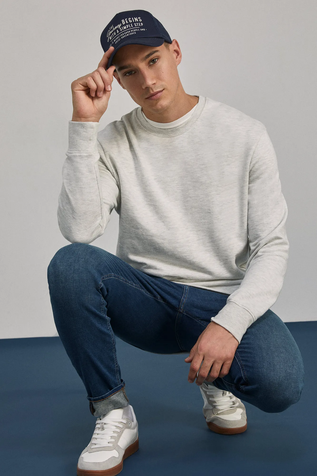 * Jeans Skinny Lavado Medio Oscuro Ensuciado Turquesa