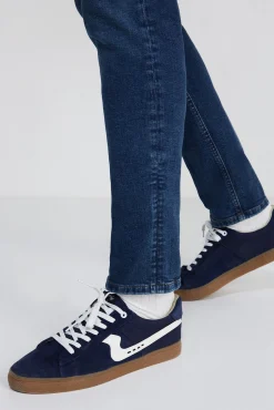 * Jeans Skinny Lavado Oscuro Ensuciado Azul Best
