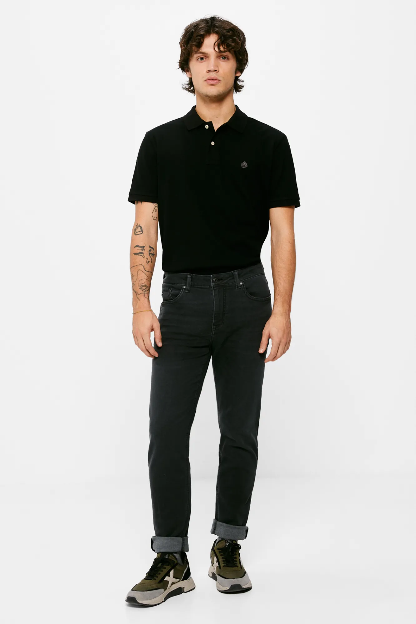 * Jeans Skinny Negro Lavado Gris Oscuro Online