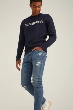 Superdry Jeans Skinny Vintage Azul Medio Clearance