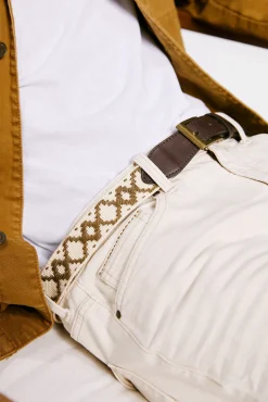 * Jeans Slim Crudo Lavado Estampado Fondo Blanco Outlet
