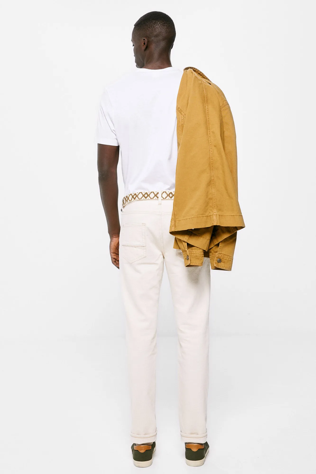 * Jeans Slim Crudo Lavado Estampado Fondo Blanco Outlet