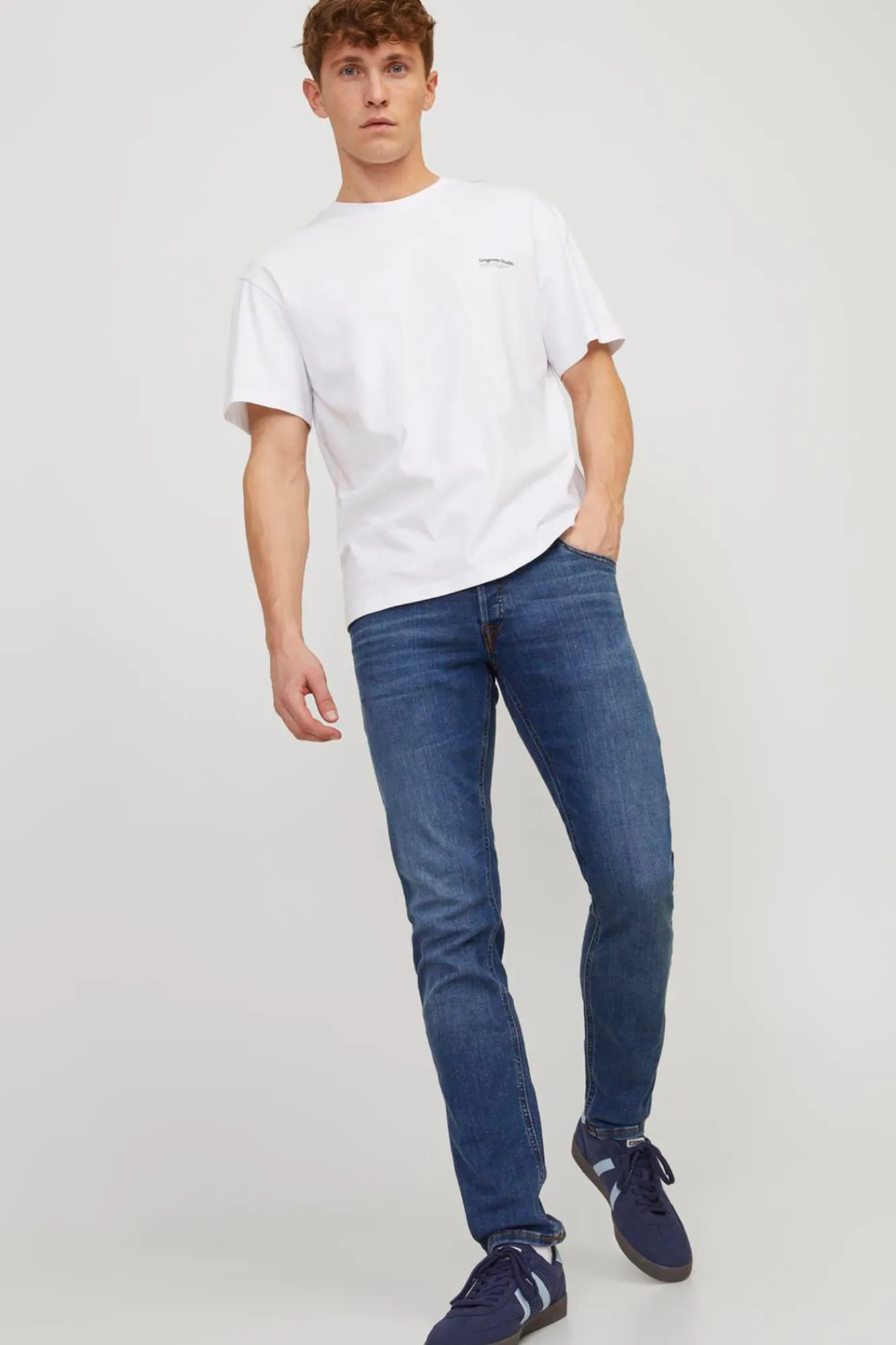 Jack & Jones Jeans Slim Fit Tapered Azul Medio Discount