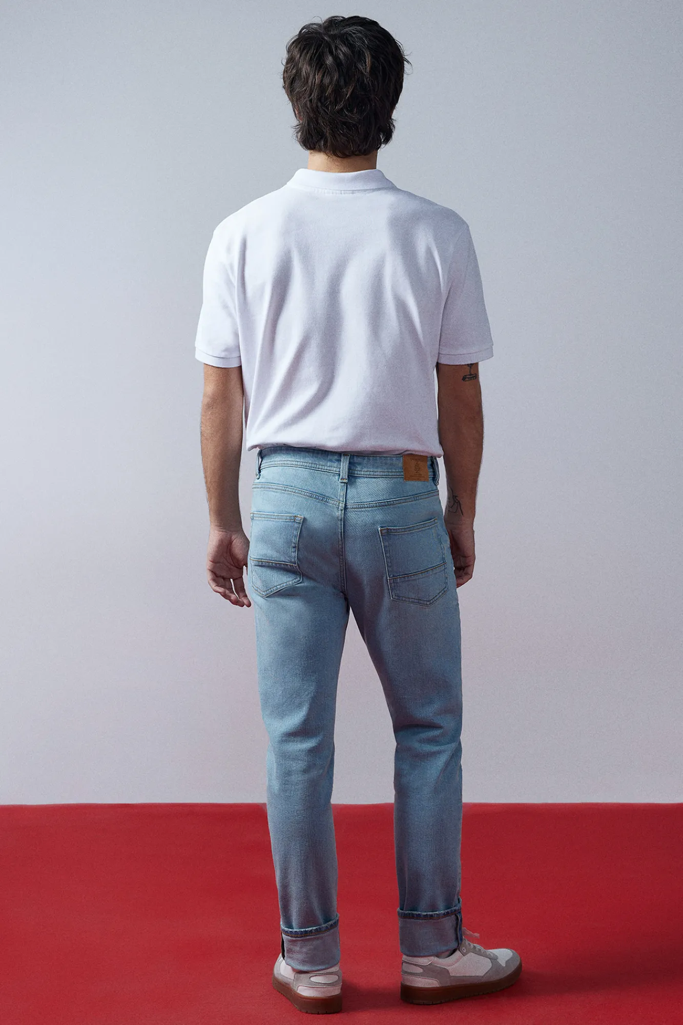 * Jeans Slim Lavado Claro Turquesa Outlet