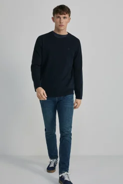 * Jeans Slim Lavado Medio Oscuro Turquesa Outlet