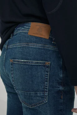 * Jeans Slim Lavado Medio Oscuro Turquesa Outlet
