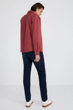 * Jeans Slim Lavado Oscuro Azul Oscuro Online