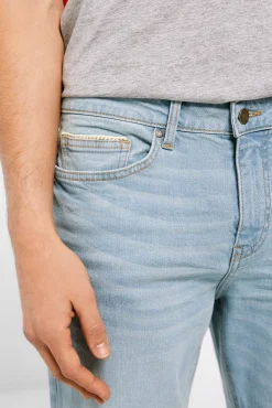 * Jeans Slim Ligero Azul Verdoso Lavado Medio Claro Turquesa New