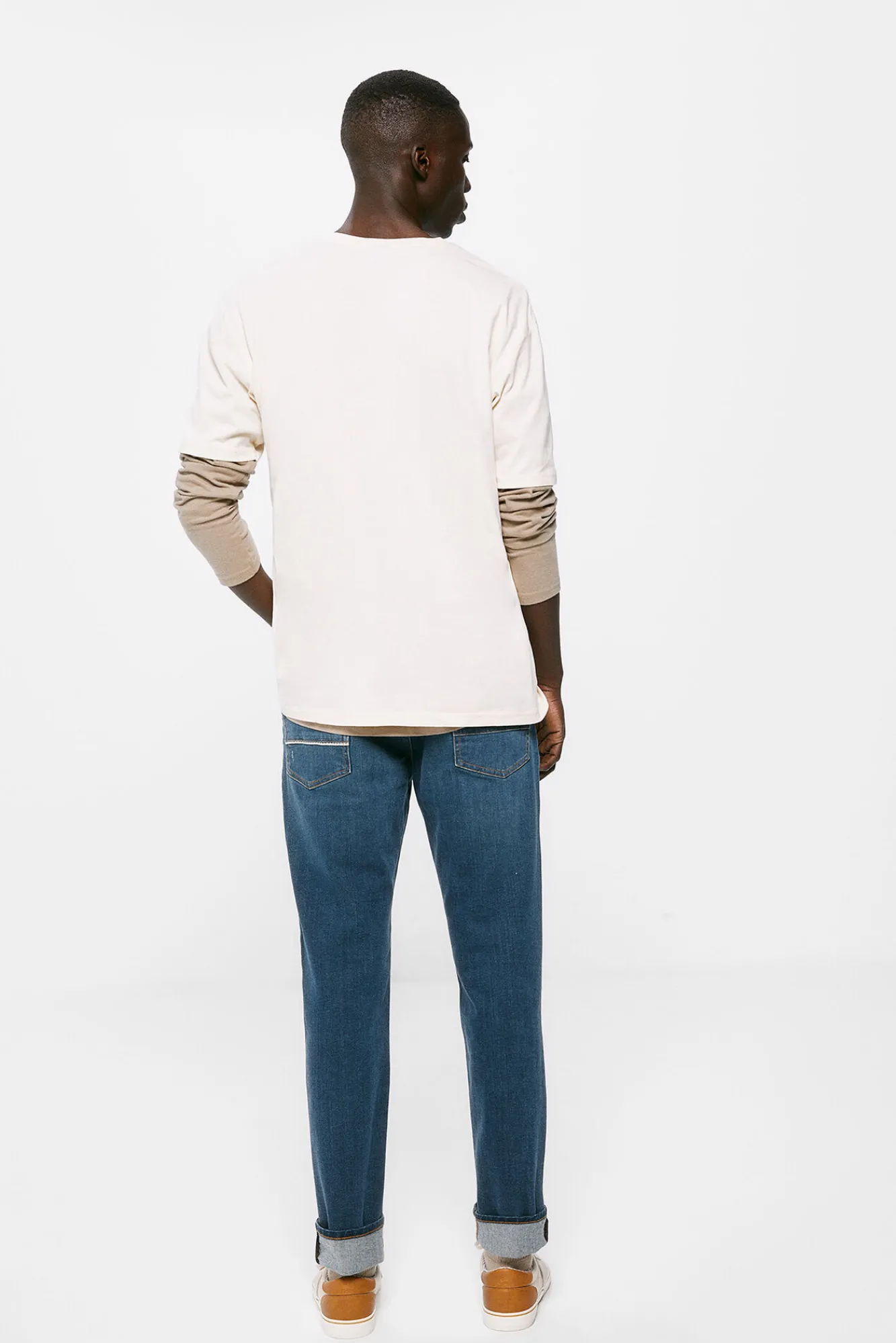* Jeans Slim Ligero Lavado Medio Oscuro Turquesa Sale