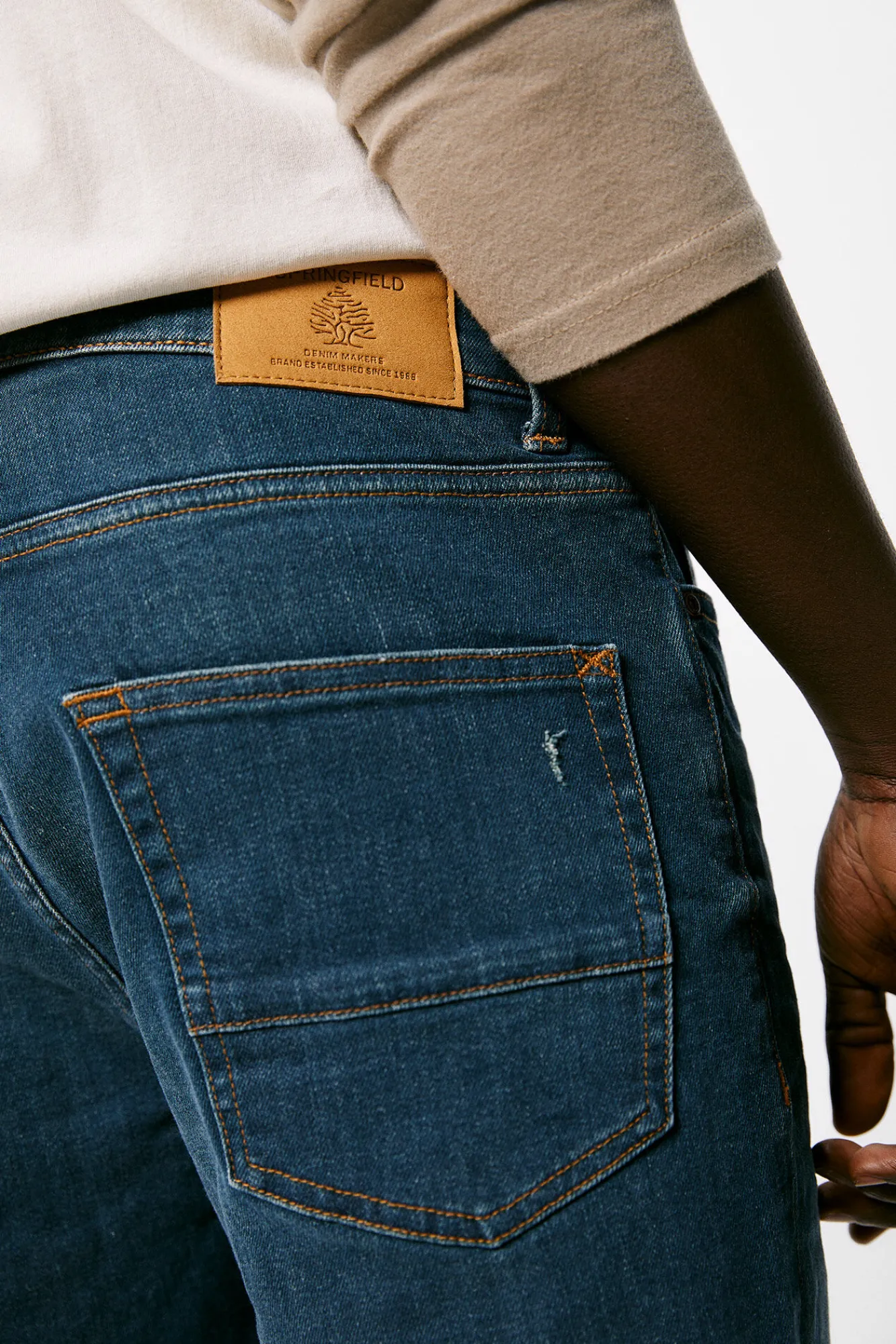 * Jeans Slim Ligero Lavado Medio Oscuro Turquesa Sale