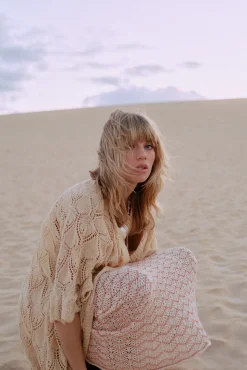 Slowlove Kimono Punto Calado Marron Online