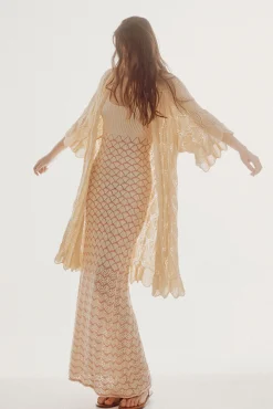 Slowlove Kimono Punto Calado Marron Online
