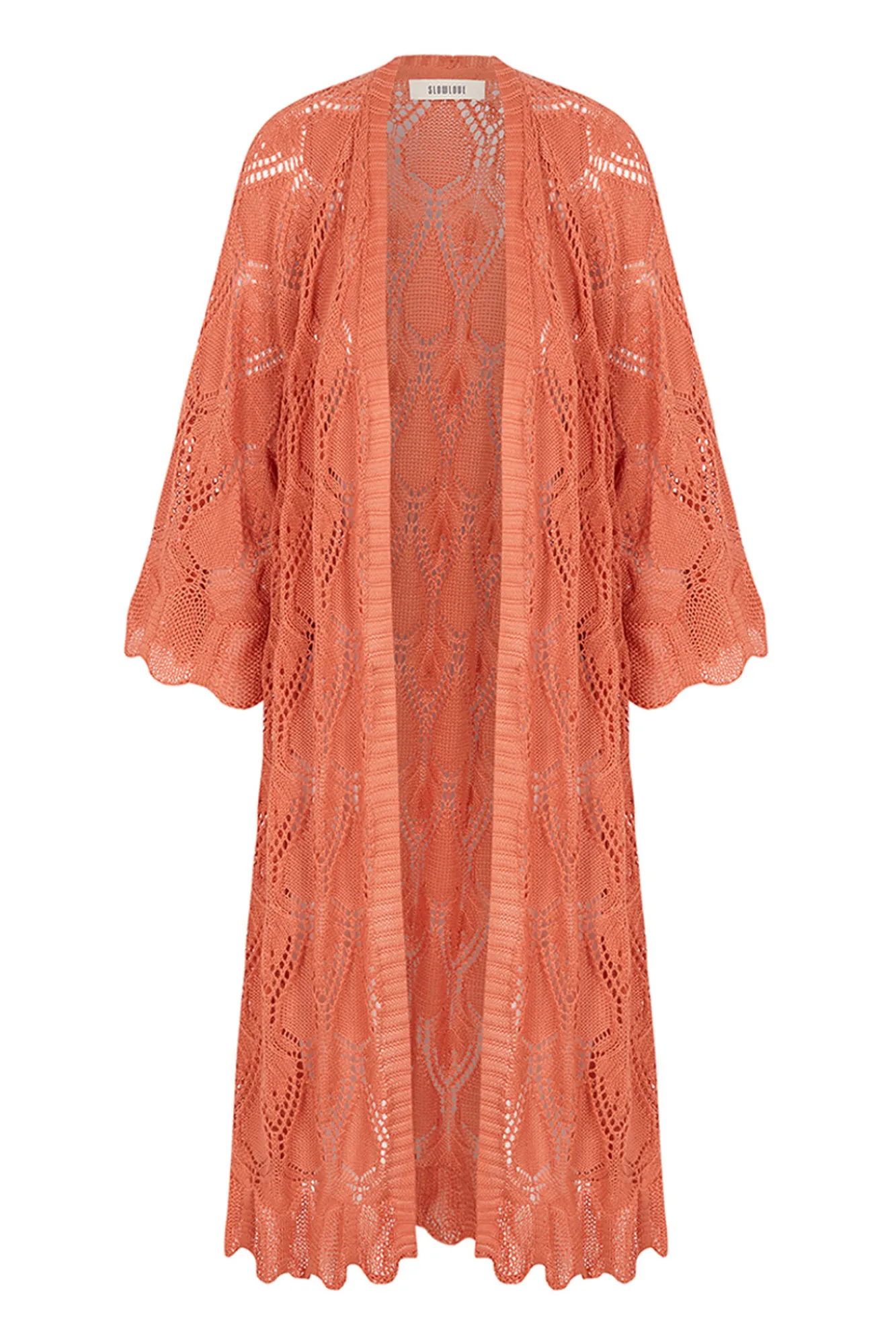 Slowlove Kimono Punto Calado Naranja New