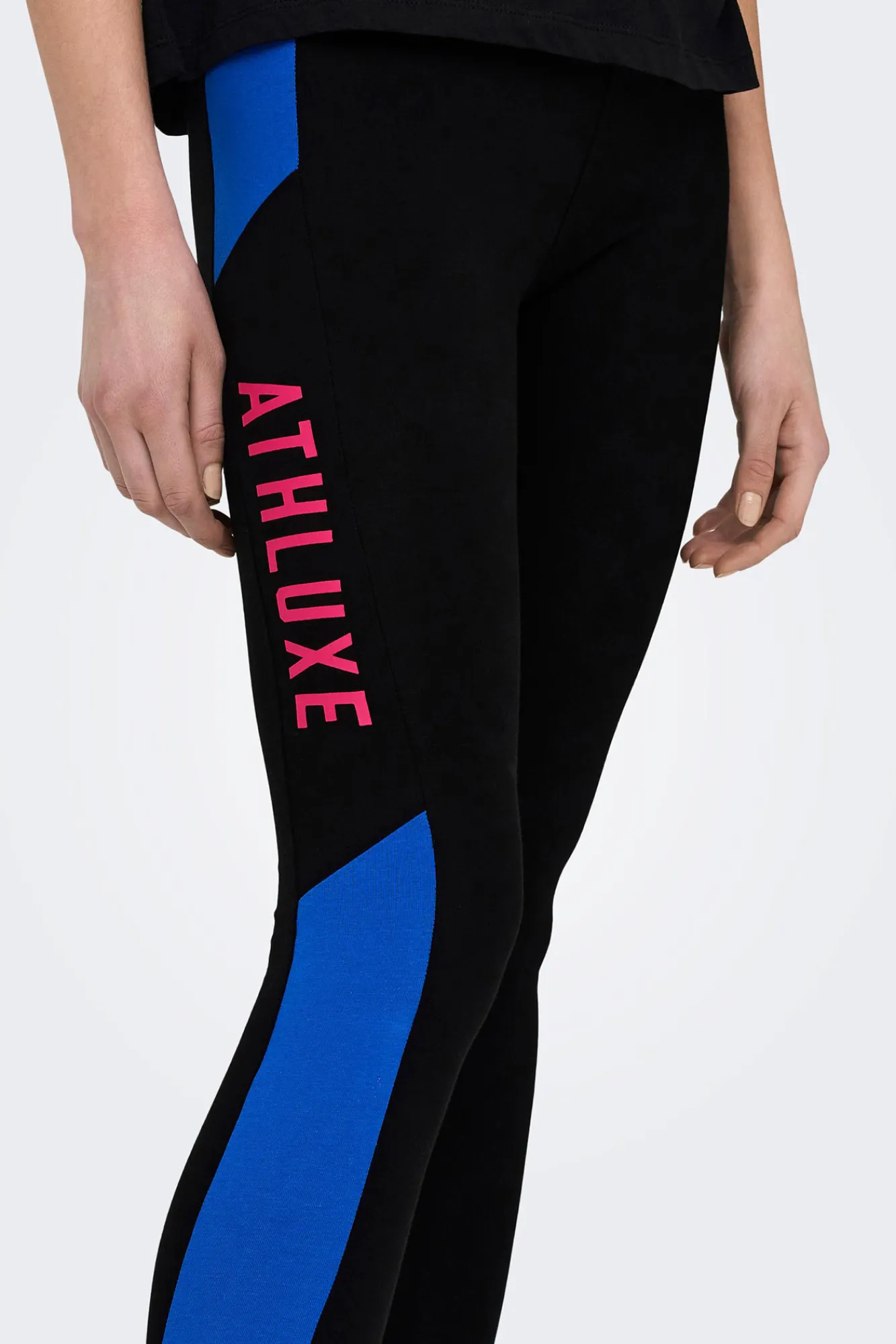 Only Play Legging Algodon Tiras Laterales Negro