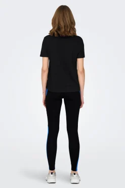 Only Play Legging Algodon Tiras Laterales Negro
