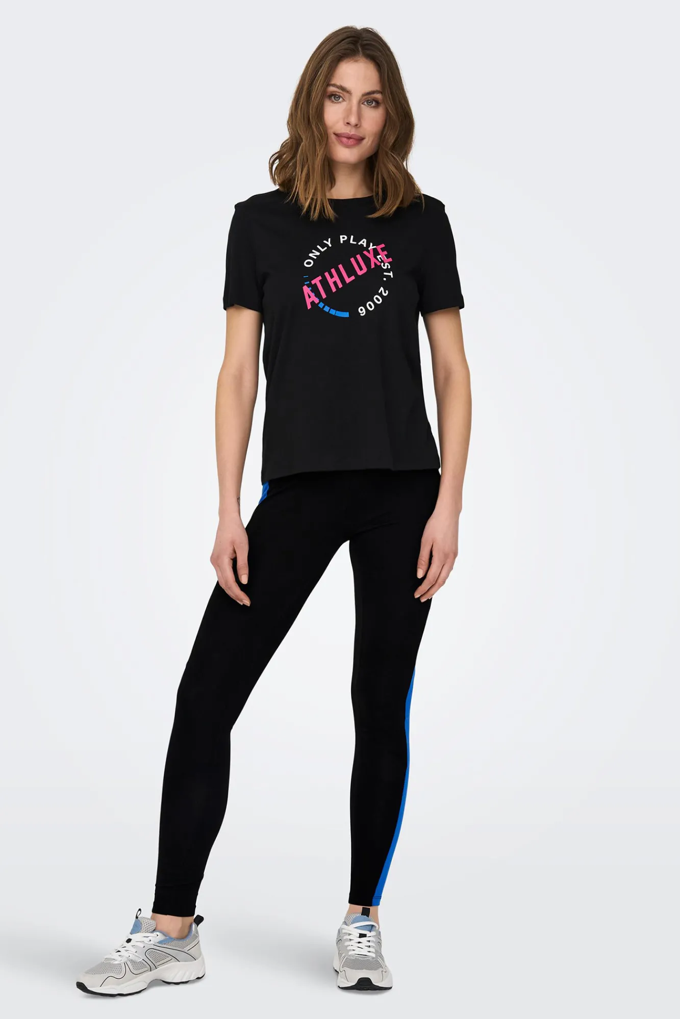 Only Play Legging Algodon Tiras Laterales Negro