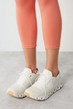 Dash and Stars Leggings Crop Coral 4D Stretch Rojo New