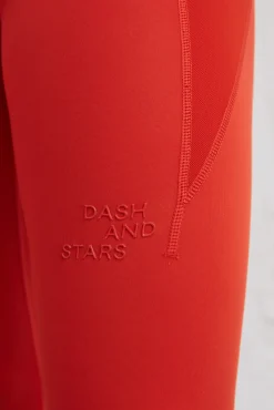 Dash and Stars Leggings Crop 4D Stretch Rojo Discount