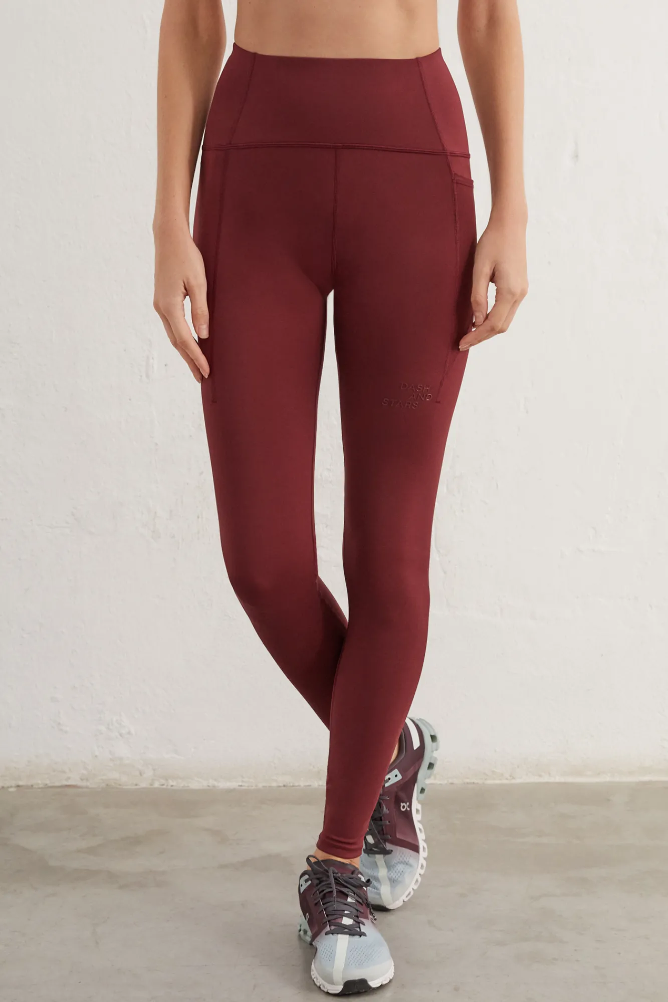 Dash and Stars Leggings Largos Granate 4D Stretch Estampado Clearance