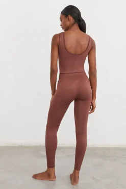 Dash and Stars Leggings Largos Seamless Comfort Marron