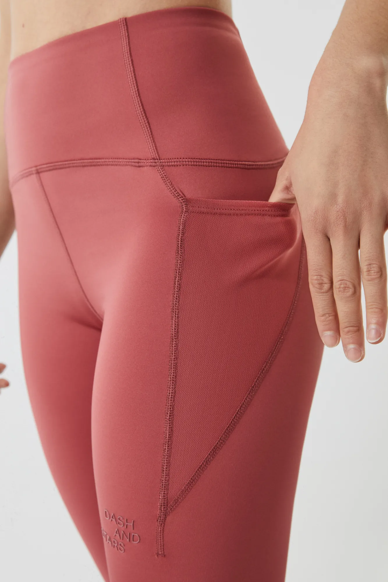Dash and Stars Leggings Rosa 4D Stretch Rojo Sale
