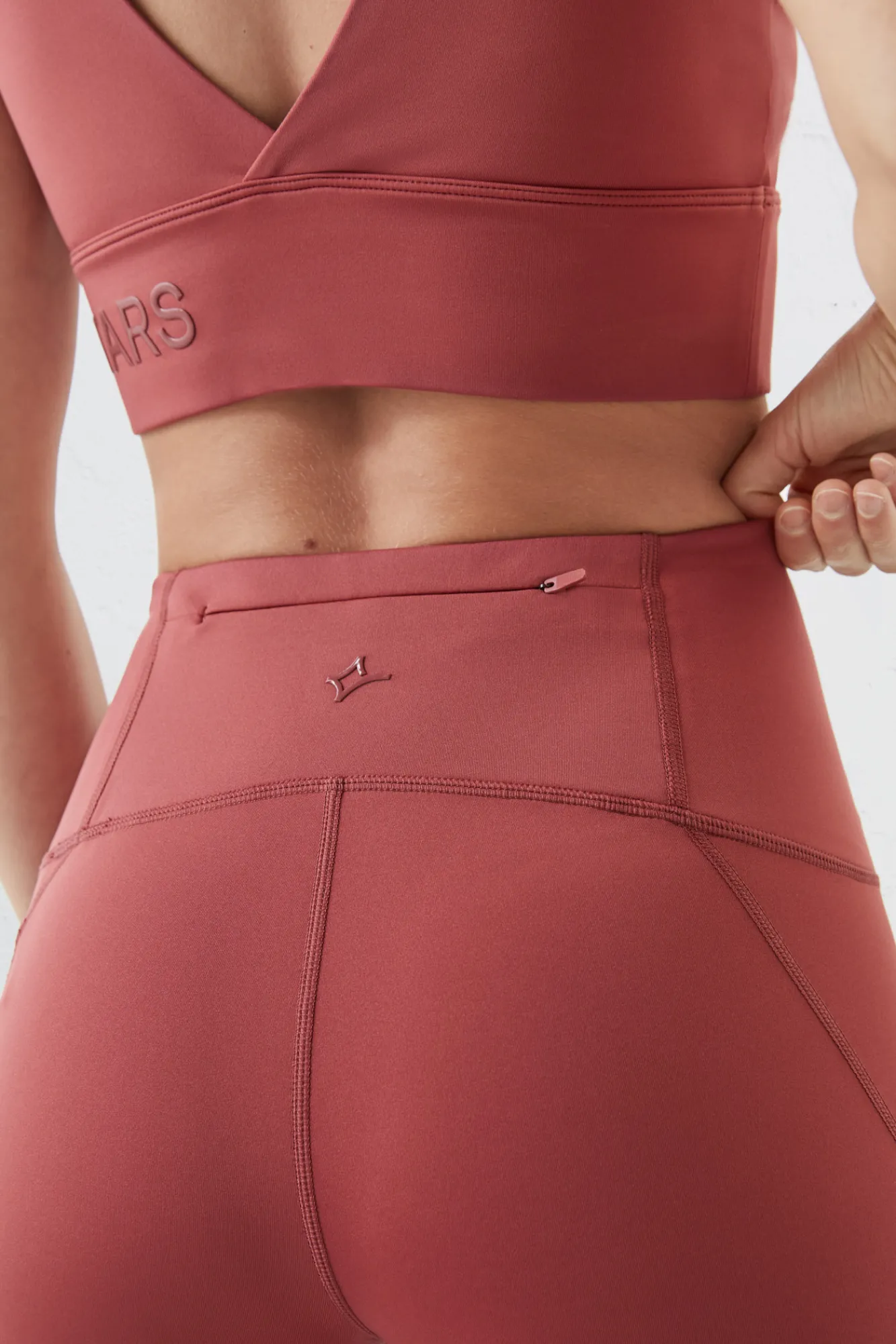 Dash and Stars Leggings Rosa 4D Stretch Rojo Sale