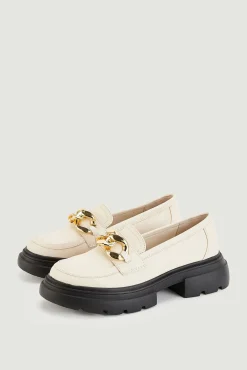 Pimkie Mocasines Chunky Con Hebillas Doradas Polipiel Marron Discount