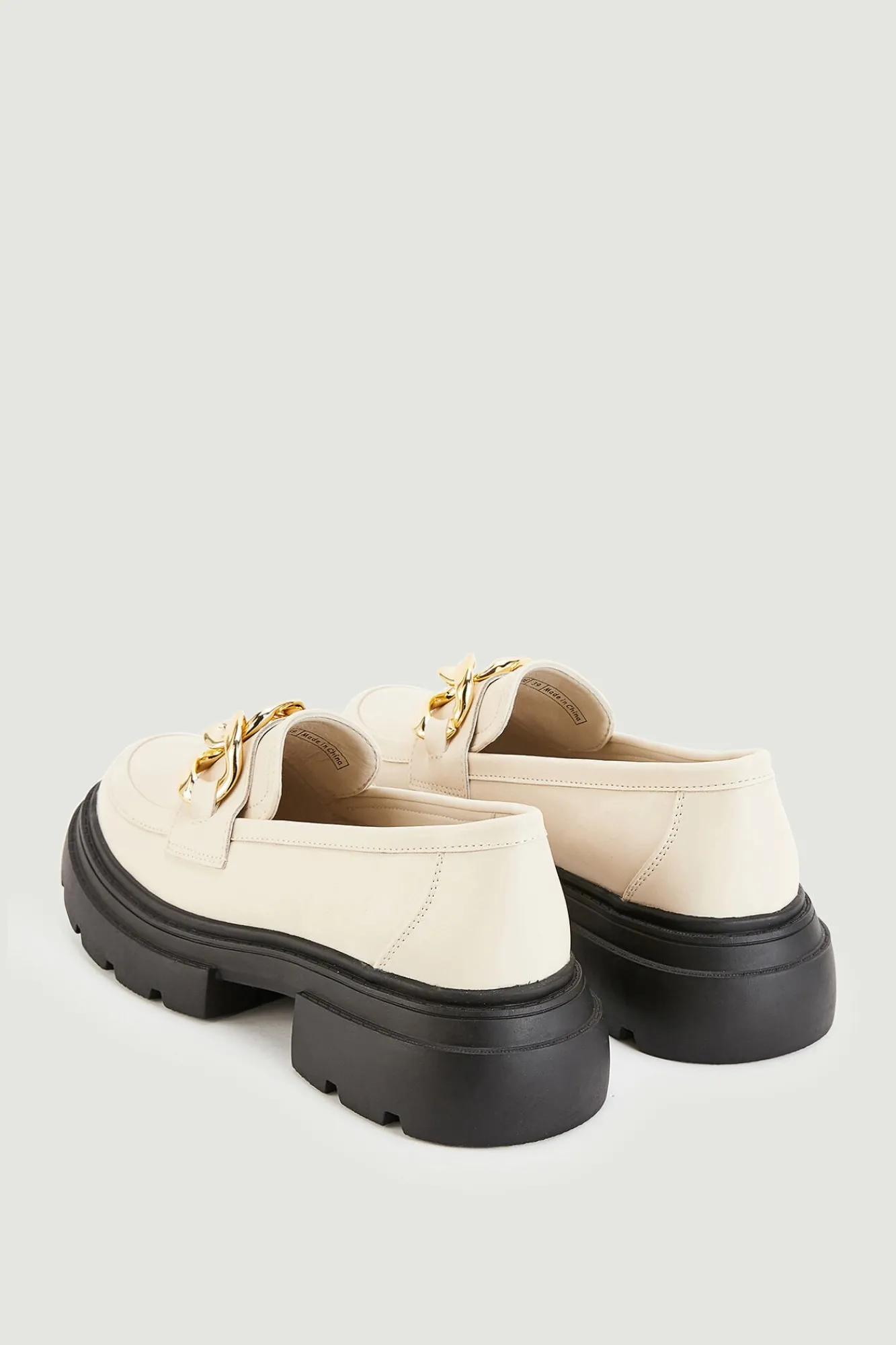 Pimkie Mocasines Chunky Con Hebillas Doradas Polipiel Marron Discount