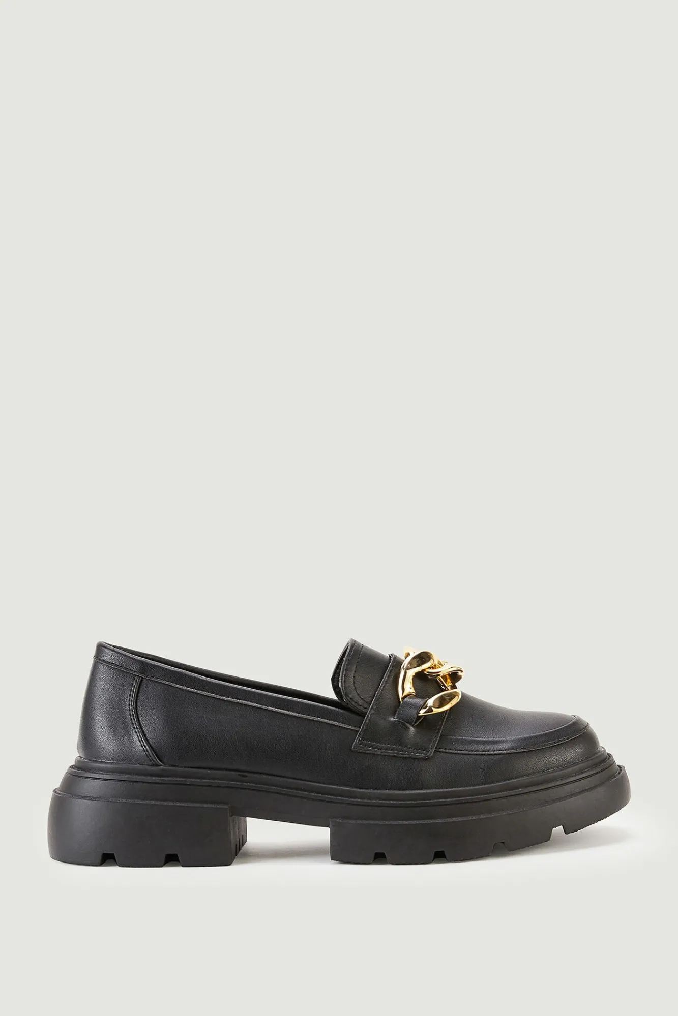 Pimkie Mocasines Polipiel Chunky Con Hebillas Doradas Negro Online