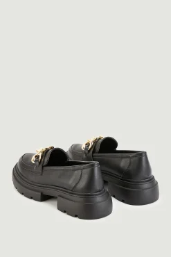 Pimkie Mocasines Polipiel Chunky Con Hebillas Doradas Negro Online