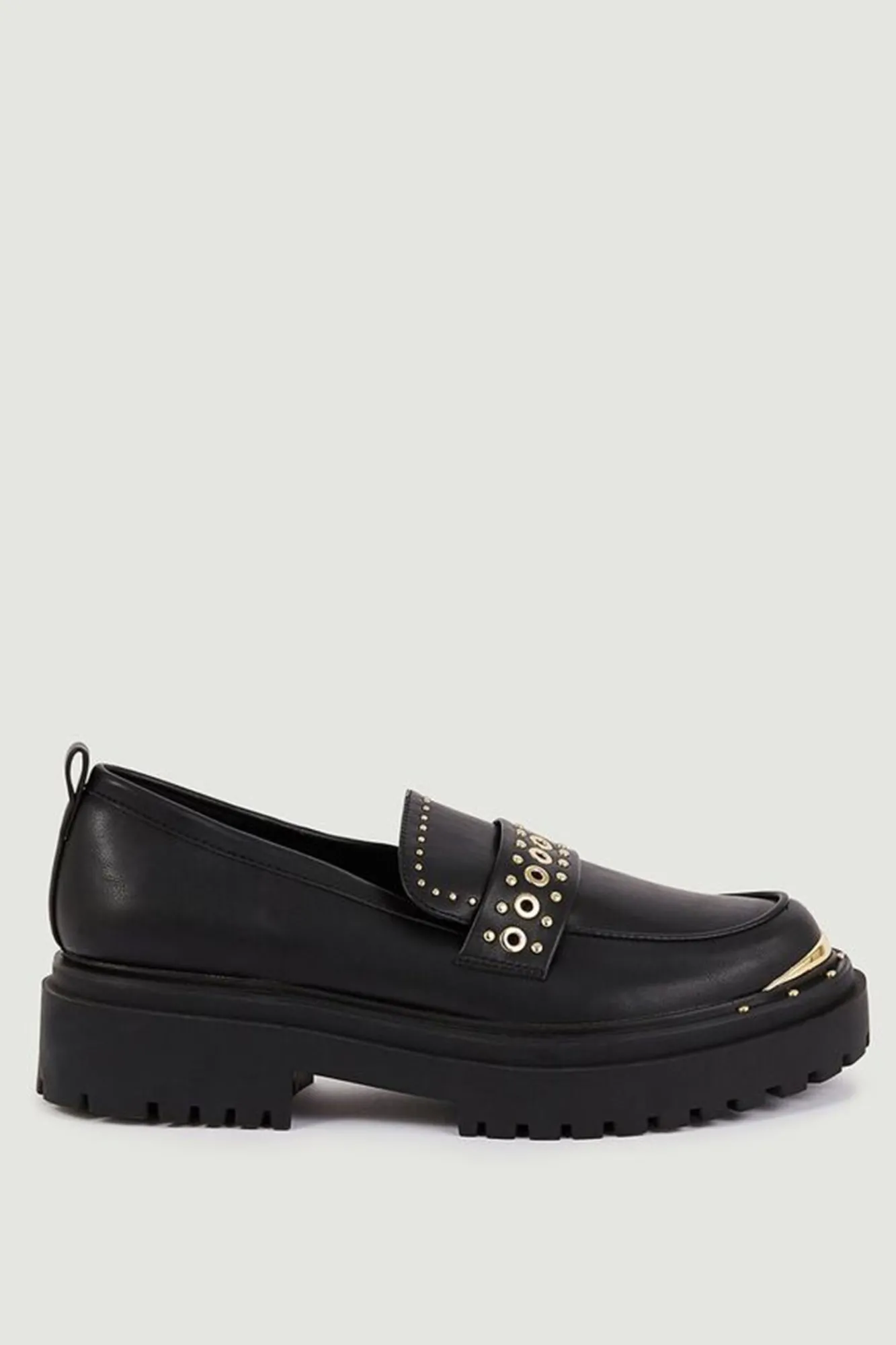 Pimkie Mocasines Polipiel Con Tachuelas Negro Hot
