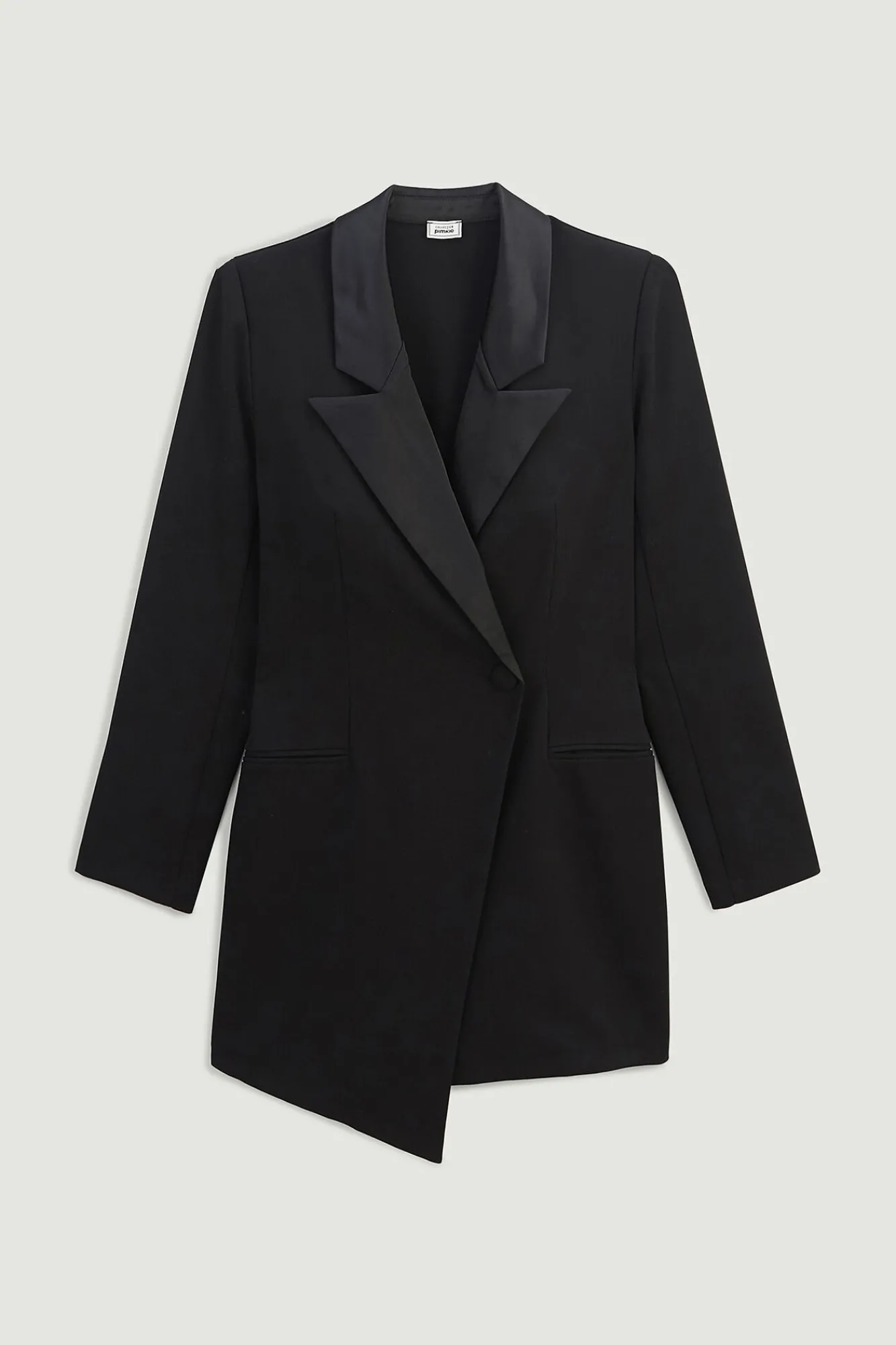 Pimkie Mono Corto Blazer Con Cuello Saten Negro Online