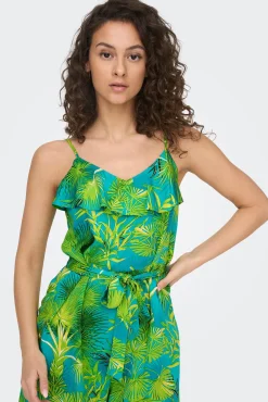 Only Mono Corto Estampado Verde New