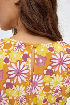 Inside Mono Corto Print Margaritas Estamapado Naranja Sale