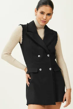 Pimkie Mono Corto Sin Mangas De Tweed Negro