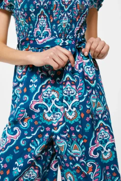 * Mono Estampado Lino Algodon Navy Outlet