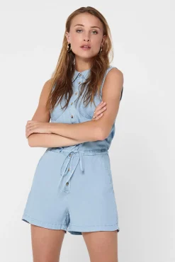 Only Mono Tencel Corto Azul Claro Online