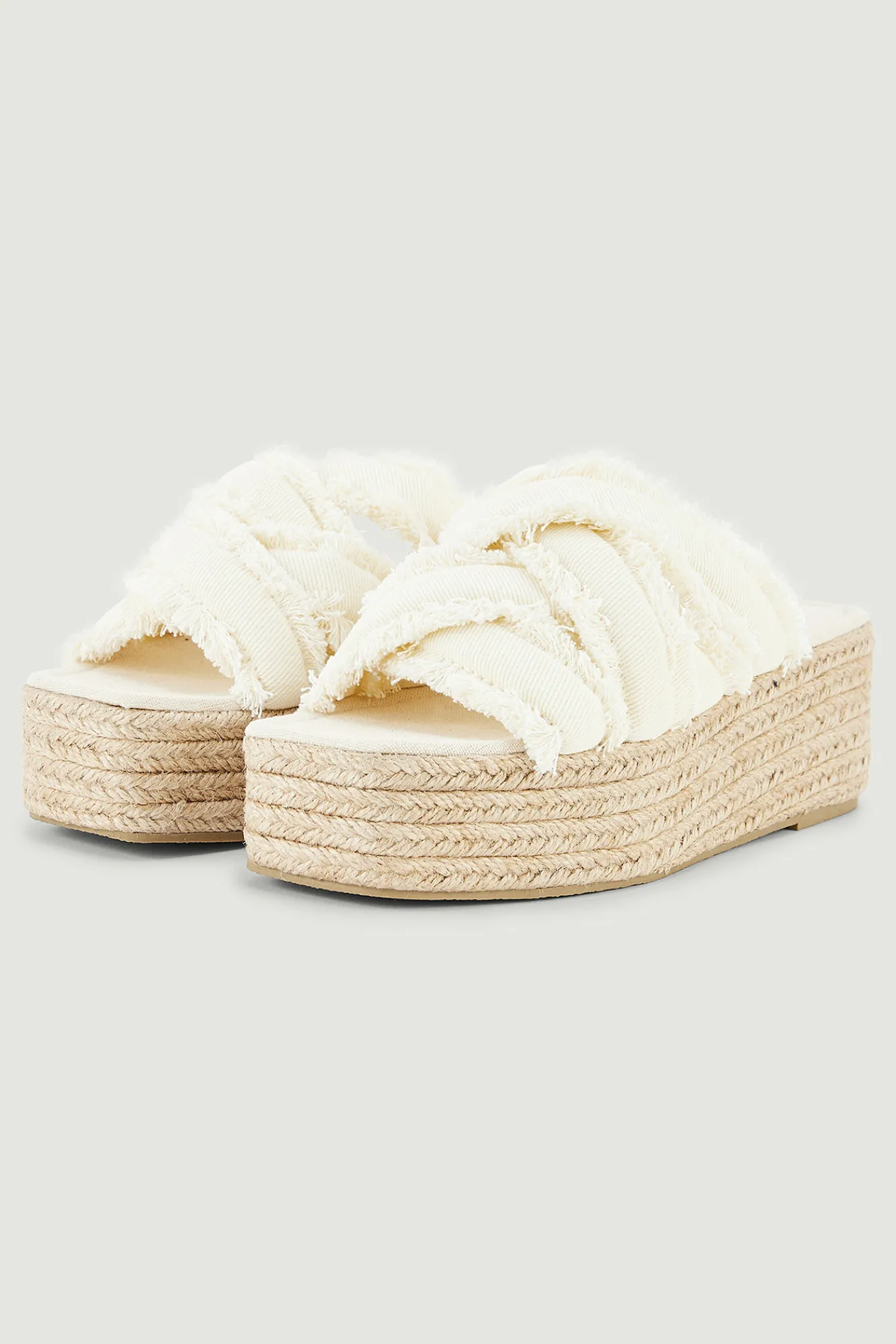 Pimkie Mules Con Suelas De Cuna De Esparto Marfil Hot