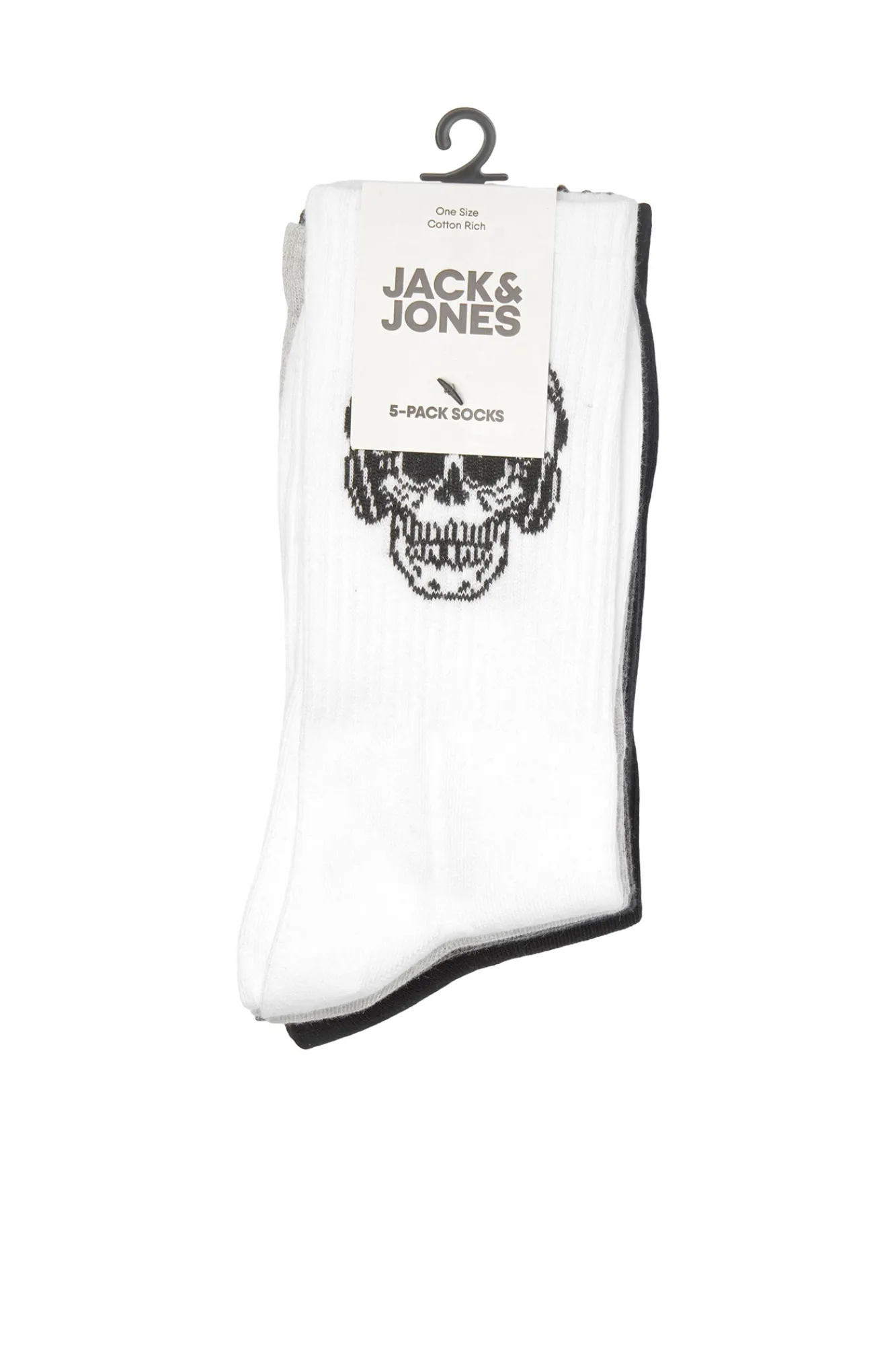 Jack & Jones Pack 5 Calcetines Calavera Blanco Hot