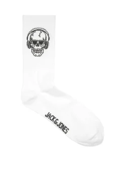 Jack & Jones Pack 5 Calcetines Calavera Blanco Hot