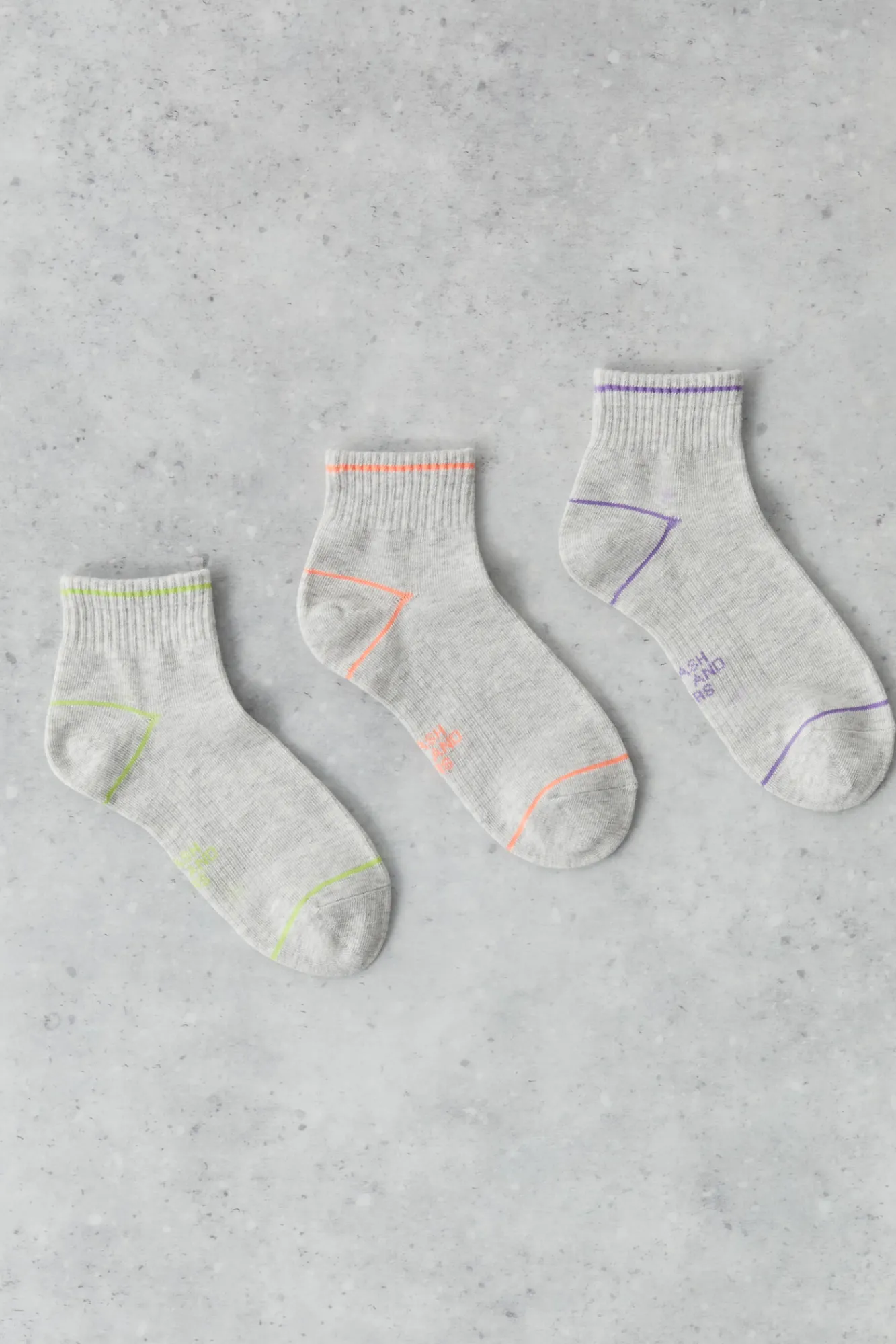 Dash and Stars Pack 3 Calcetines Cortos Tecnicos Algodon Blanco Gris Best
