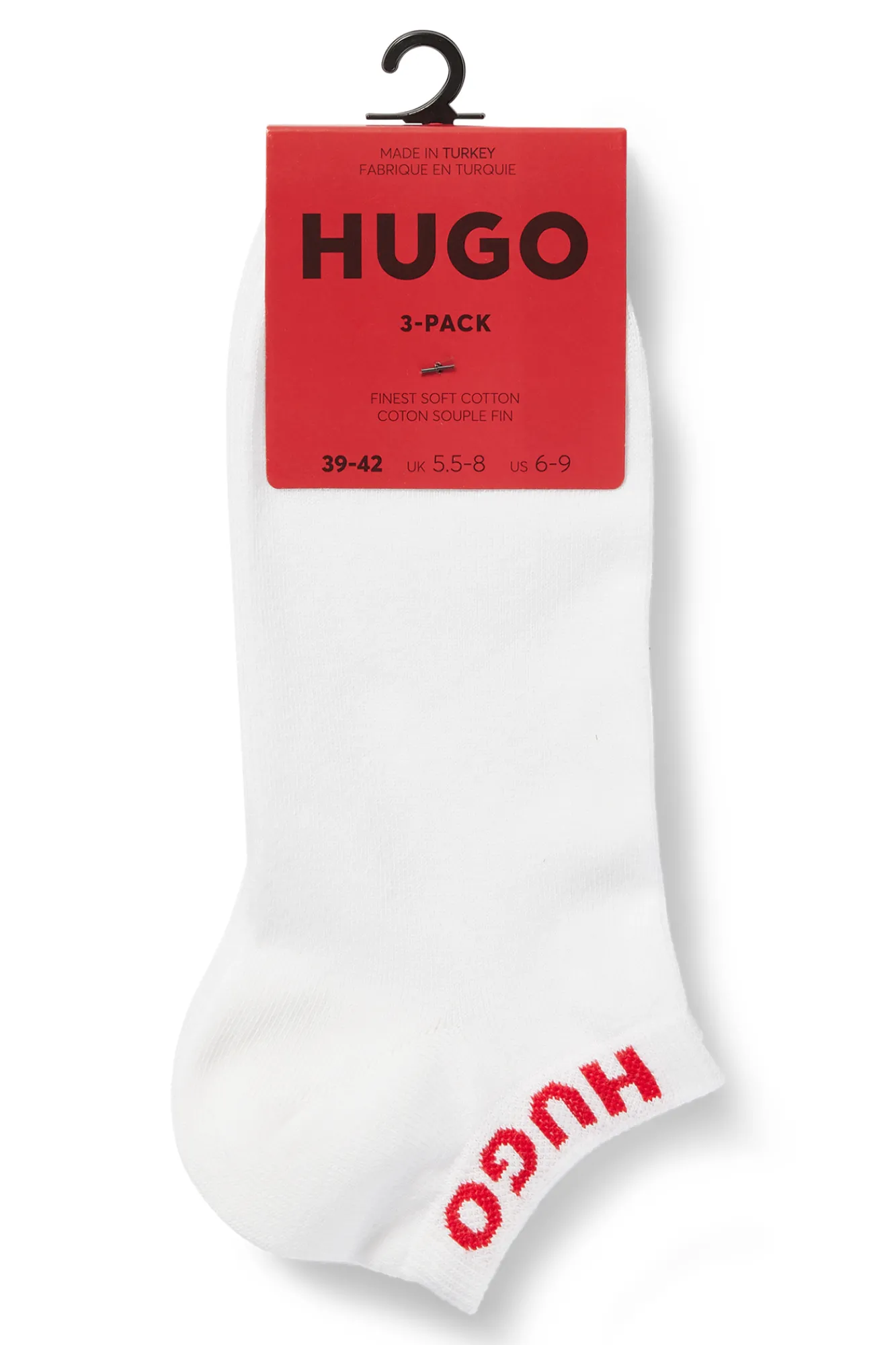 HUGO Pack 3 Calcetines Tobilleros Blanco New