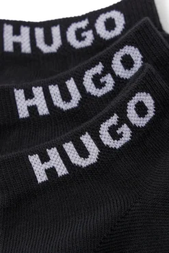 HUGO Pack 3 Calcetines Tobilleros Negro New