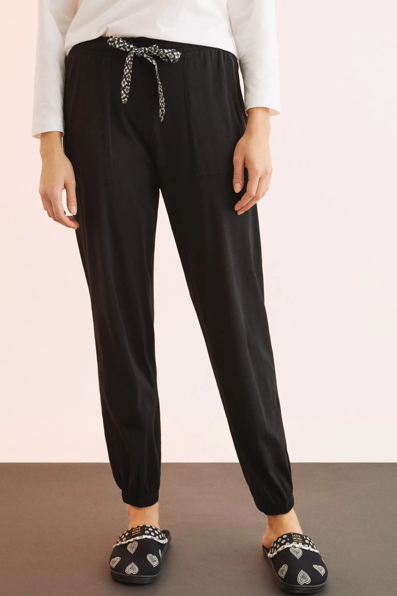 Women'secret Pantalon 100% Algodon Negro