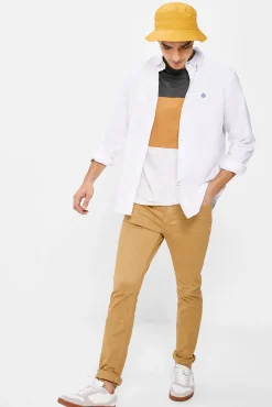 * Pantalon 5 Bolsillo Color Skinny Lavado Beige Medio
